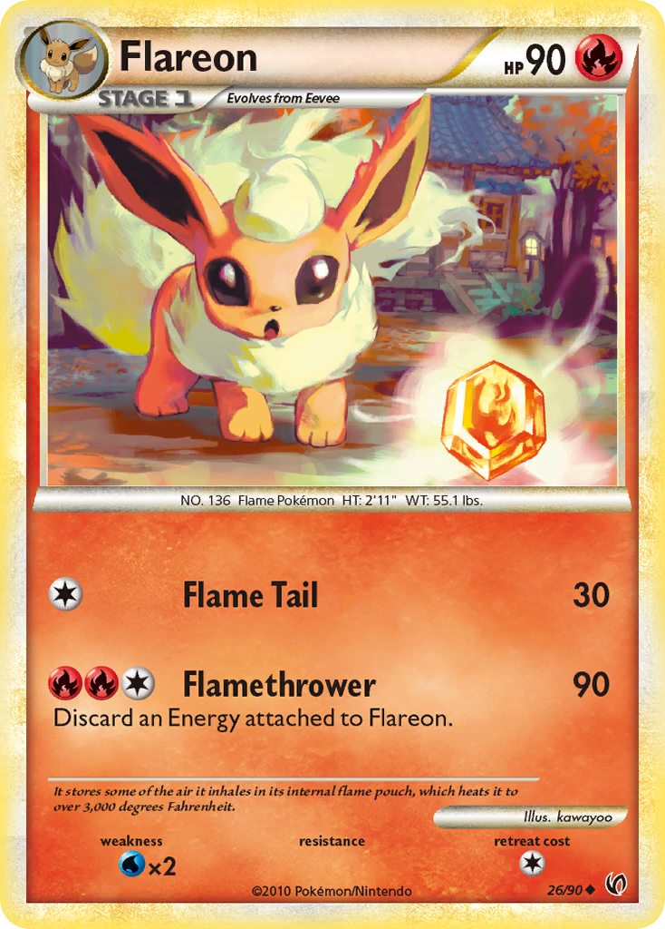 Flareon (26/90) [HeartGold & SoulSilver: Undaunted] | Good Games Adelaide SA
