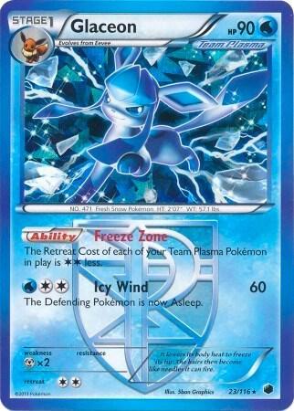 Glaceon 23 116 BW Plasma Freeze 023/116 (Deck Exclusives)  - Holofoil | Good Games Adelaide SA