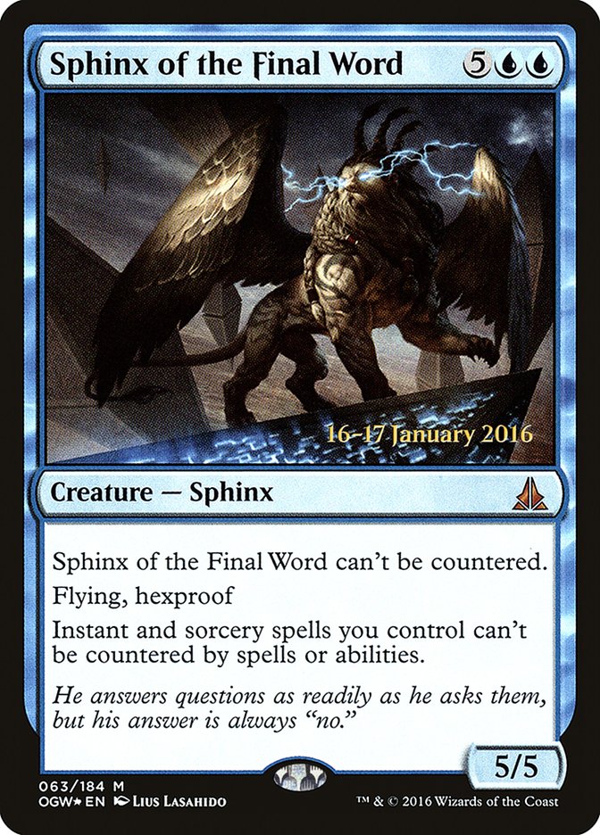 Sphinx of the Final Word [Oath of the Gatewatch Promos] | Good Games Adelaide SA