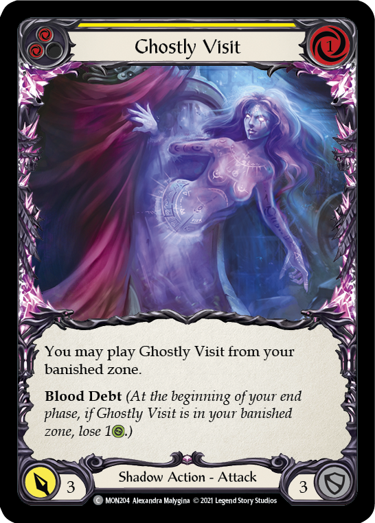 Ghostly Visit (Yellow) [MON204-RF] 1st Edition Rainbow Foil | Good Games Adelaide SA