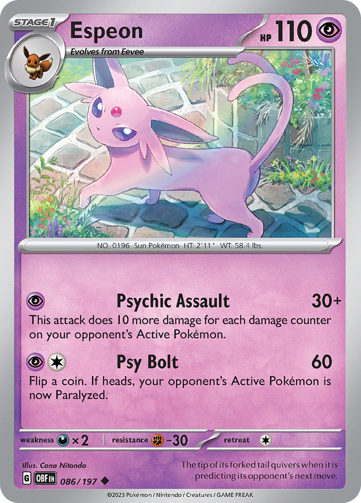Espeon (086/197) [Scarlet & Violet: Obsidian Flames] | Good Games Adelaide SA
