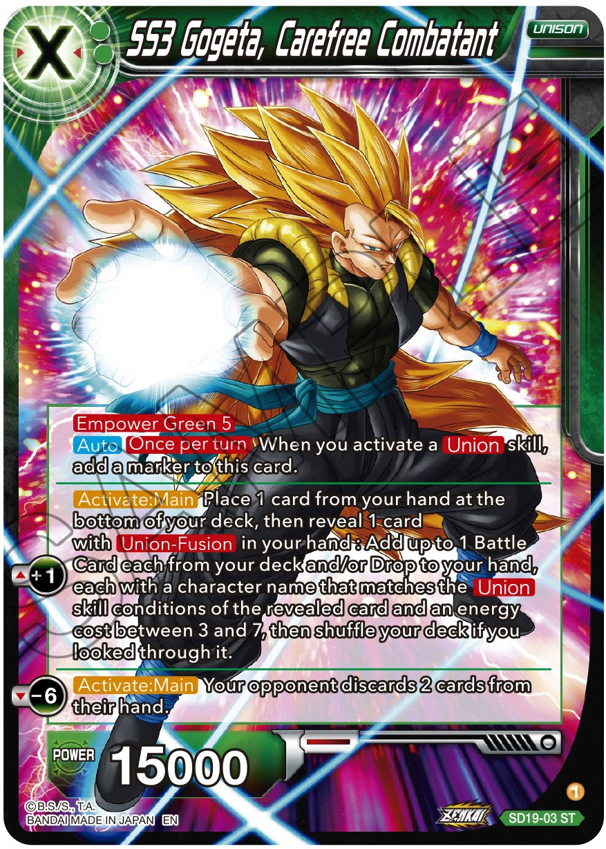 SS3 Gogeta, Carefree Combatant (SD19-03) [Dawn of the Z-Legends] | Good Games Adelaide SA