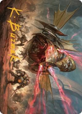Liberator Urzas Battlethopter Art Card Gold Stamped Signature 44 (Art Series: The Brothers' War)  | Good Games Adelaide SA