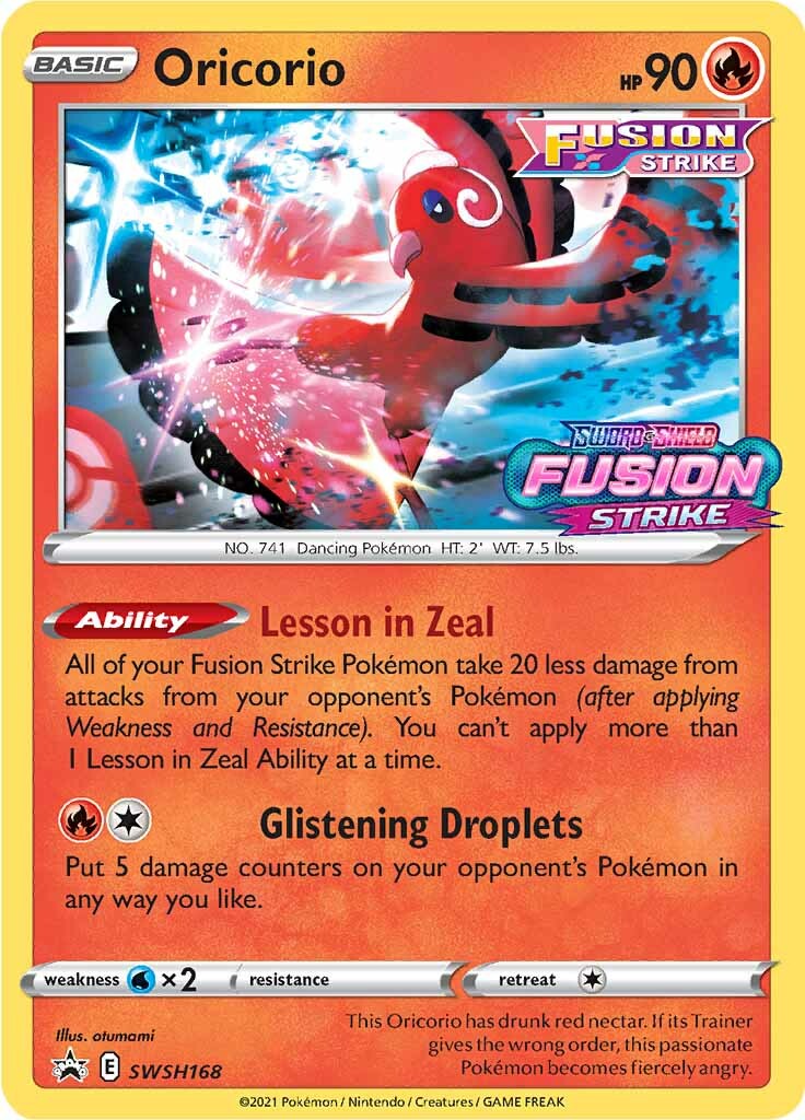 Oricorio (SWSH168) (Prerelease Promo) [Sword & Shield: Black Star Promos] | Good Games Adelaide SA