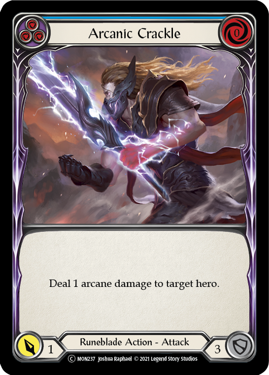 Arcanic Crackle (Blue) [U-MON237-RF] Unlimited Rainbow Foil | Good Games Adelaide SA