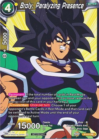 Broly, Paralyzing Presence (Broly Pack Vol. 3) (P-111) [Promotion Cards] | Good Games Adelaide SA