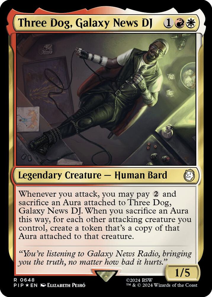 Three Dog, Galaxy News DJ 648 (Universes Beyond: Fallout)  - Foil | Good Games Adelaide SA