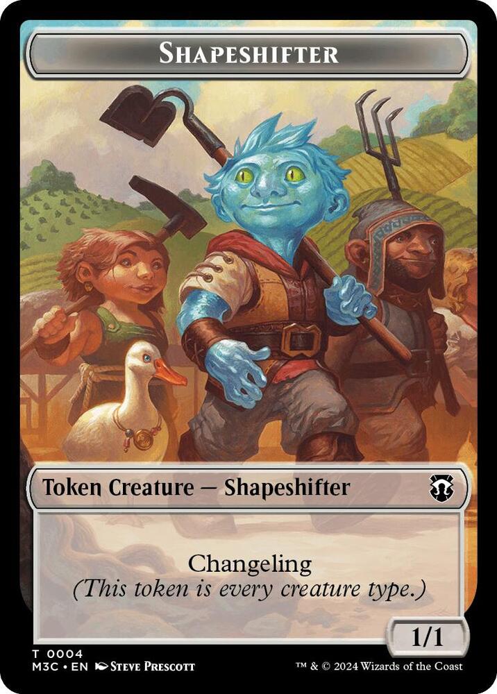Shapeshifter 0004 Copy Double Sided Token 4 // 1 (Commander: Modern Horizons 3)  - Ripple Foil | Good Games Adelaide SA