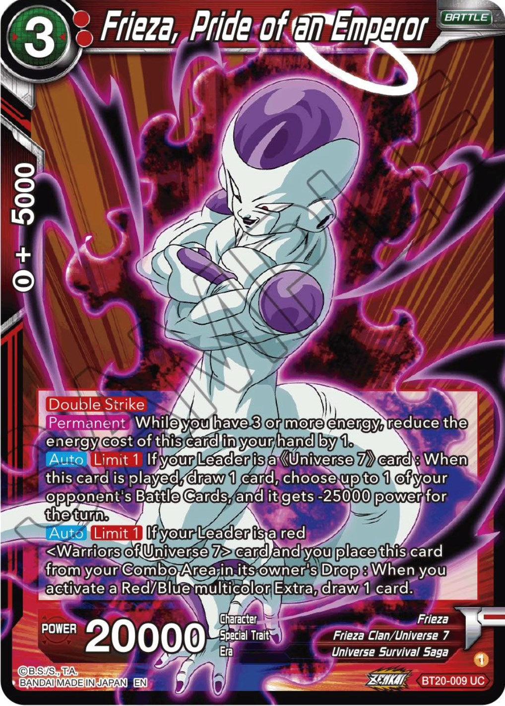 Frieza, Pride of an Emperor (BT20-009) [Power Absorbed] | Good Games Adelaide SA