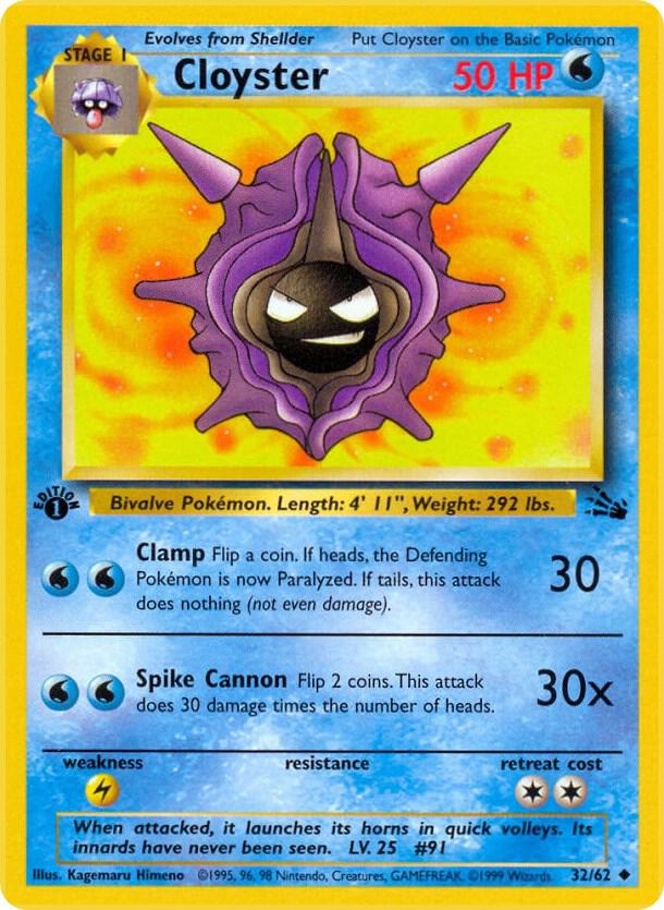 Cloyster 32/62 (Fossil)  - 1st Edition | Good Games Adelaide SA