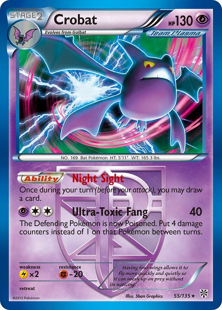 Crobat Team Plasma 55/135 (Plasma Storm)  - Holofoil | Good Games Adelaide SA
