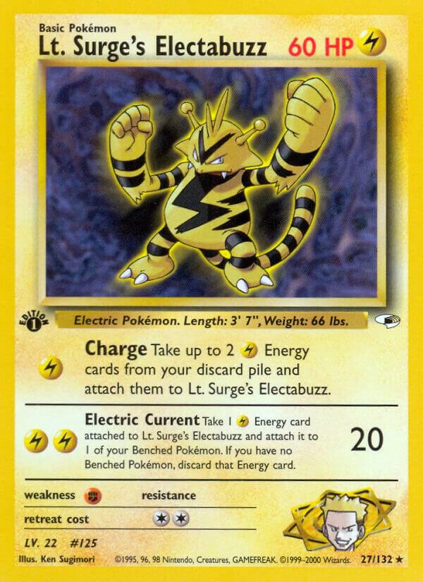 Lt. Surge's Electabuzz 027/132 (Gym Heroes)  - 1st Edition | Good Games Adelaide SA