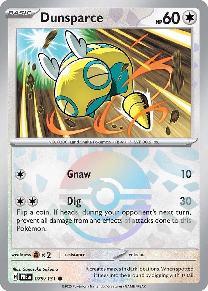 Dunsparce (079/131) (Poke Ball Pattern) [Scarlet & Violet: Prismatic Evolutions] | Good Games Adelaide SA