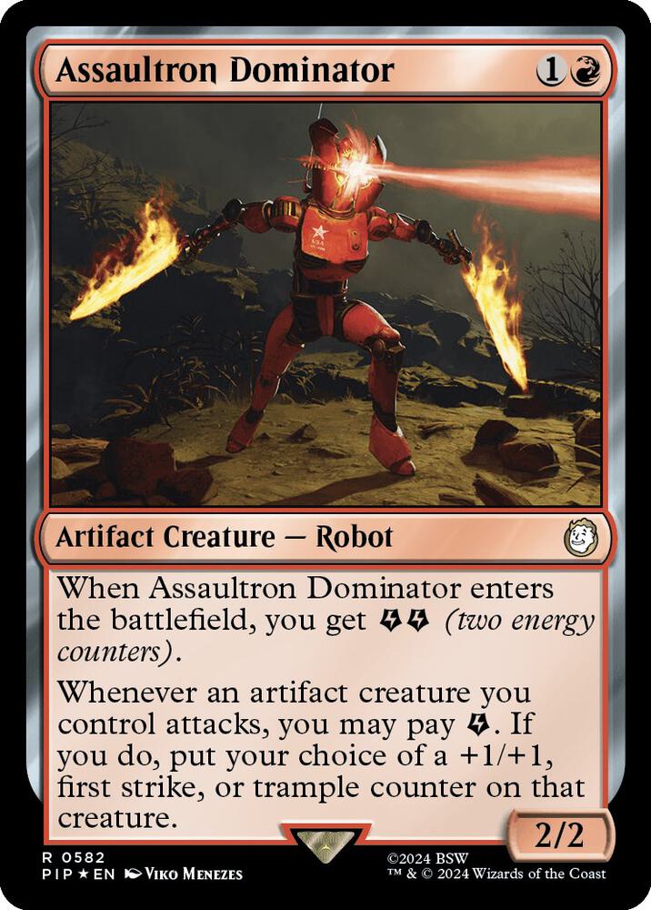 Assaultron Dominator Surge Foil 582 (Universes Beyond: Fallout)  - Foil | Good Games Adelaide SA