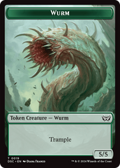 Wurm (0019) // Manifest Double-Sided Token [Duskmourn: House of Horror Commander Tokens] | Good Games Adelaide SA