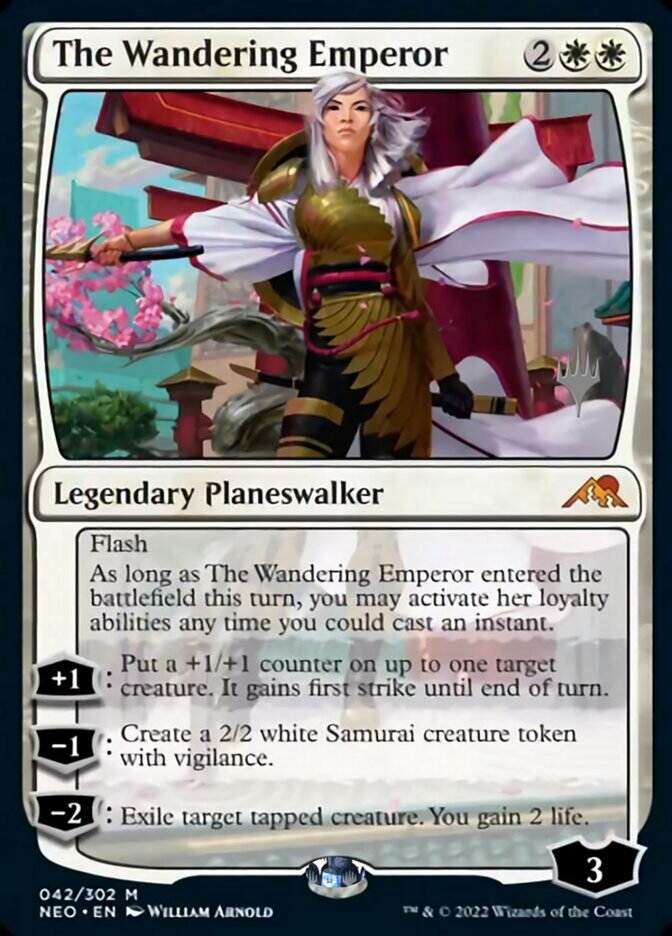 The Wandering Emperor (Promo Pack) [Kamigawa: Neon Dynasty Promos] | Good Games Adelaide SA