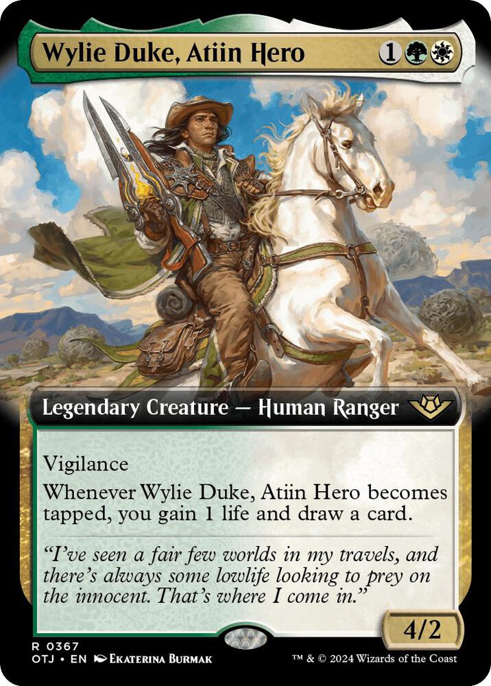 Wylie Duke, Atiin Hero 367/286 (Outlaws of Thunder Junction)  - Extended Art Foil | Good Games Adelaide SA