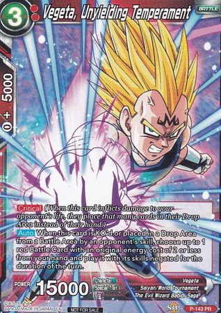 Vegeta, Unyielding Temperament (Power Booster: World Martial Arts Tournament) (P-143) [Promotion Cards] | Good Games Adelaide SA