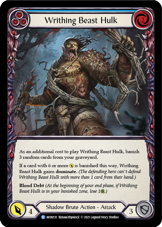 Writhing Beast Hulk (Blue) [MON131-RF] 1st Edition Rainbow Foil | Good Games Adelaide SA