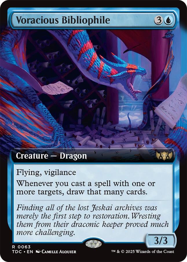 Voracious Bibliophile Extended Art 63 (Commander: Tarkir: Dragonstorm)  - Extended Art | Good Games Adelaide SA