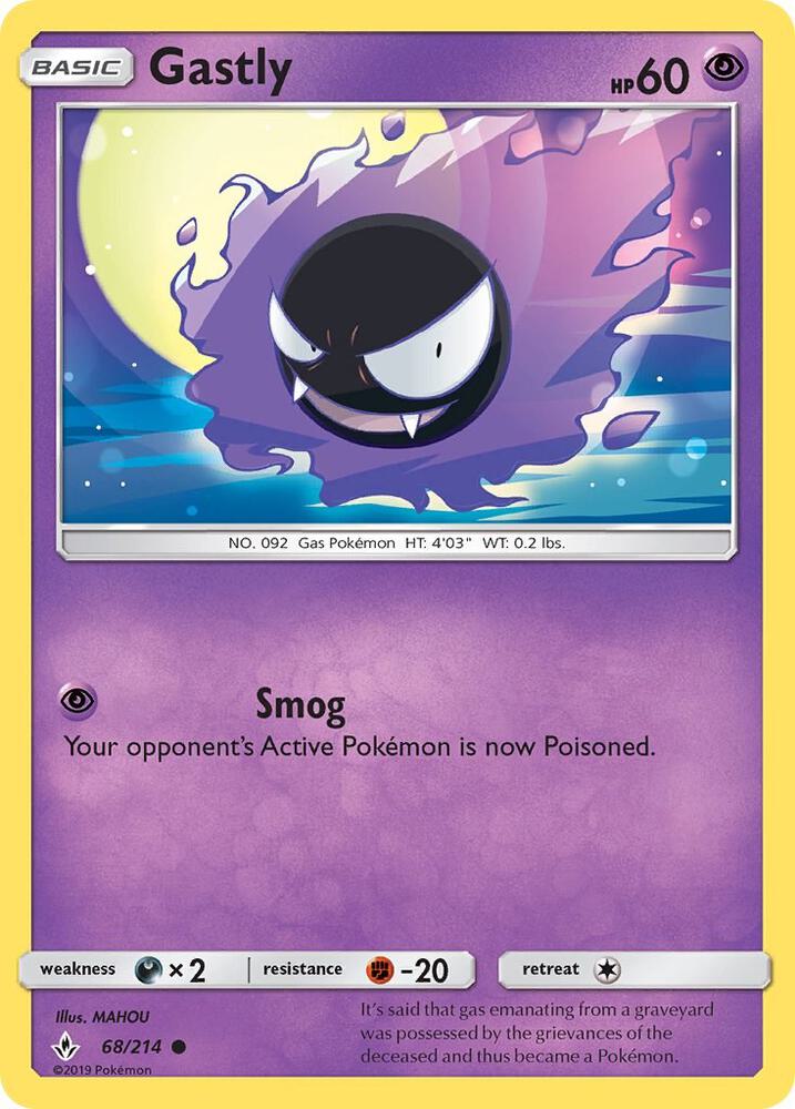 Gastly 68 68/214 (SM - Unbroken Bonds)  - Reverse Holofoil | Good Games Adelaide SA