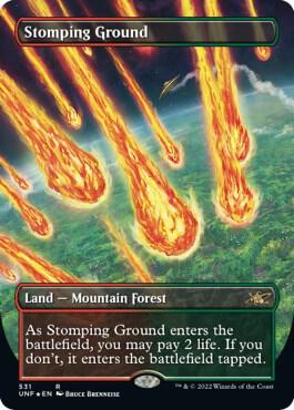 Stomping Ground Borderless Galaxy Foil 531 (Unfinity)  - Foil | Good Games Adelaide SA