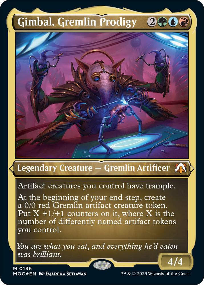 Gimbal Gremlin Prodigy Display Commander Thick Stock 136 (Commander: March of the Machine)  - Foil | Good Games Adelaide SA
