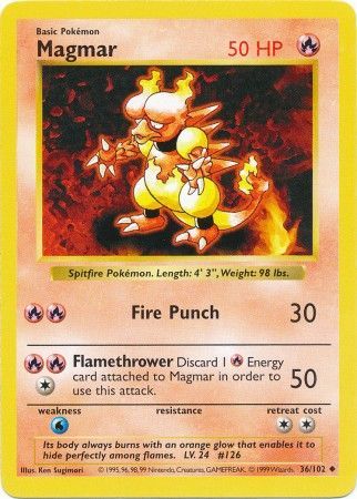 Magmar (36/102) [Base Set Shadowless Unlimited] | Good Games Adelaide SA