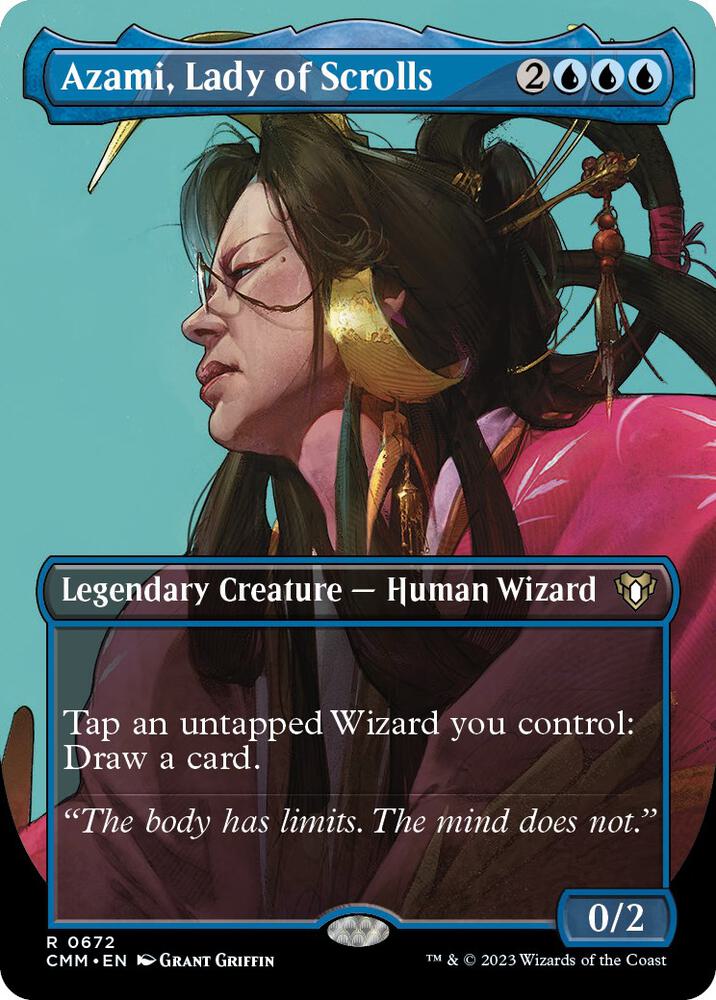 Azami, Lady of Scrolls 672 (Commander Masters)  - Borderless Foil | Good Games Adelaide SA