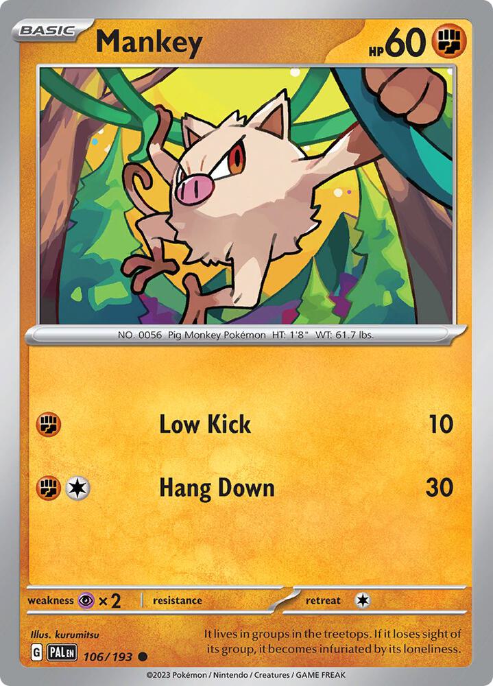 Mankey 106/193 (SV02: Paldea Evolved)  | Good Games Adelaide SA
