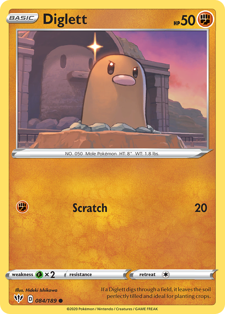 Diglett (084/189) [Sword & Shield: Darkness Ablaze] | Good Games Adelaide SA