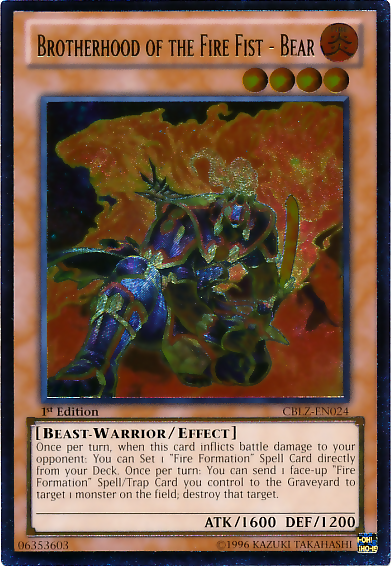 Brotherhood of the Fire Fist - Bear [CBLZ-EN024] Ultimate Rare | Good Games Adelaide SA