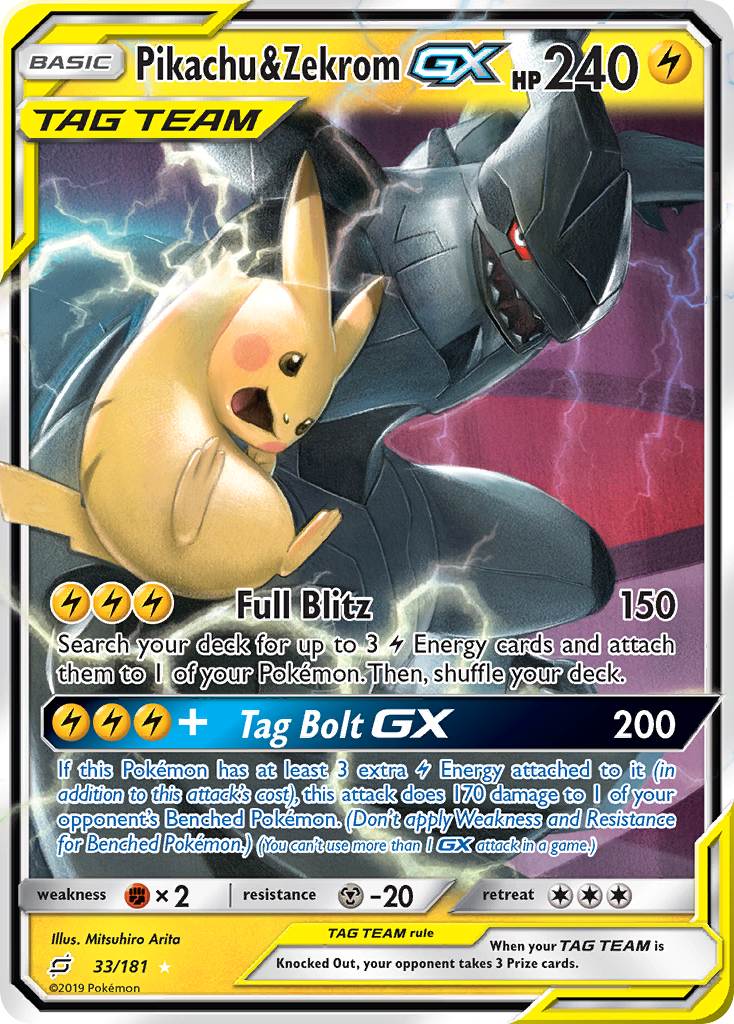 Pikachu & Zekrom GX (33/181) [Sun & Moon: Team Up] | Good Games Adelaide SA