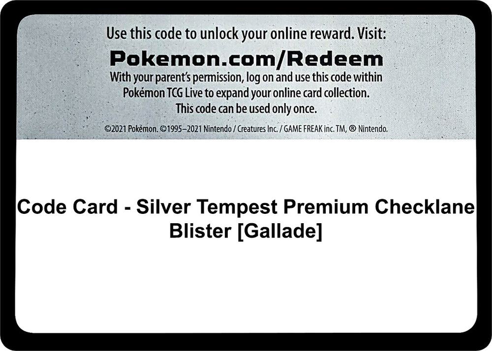 Code Card Silver Tempest Premium Checklane Blister Gallade  (SWSH12: Silver Tempest)  | Good Games Adelaide SA