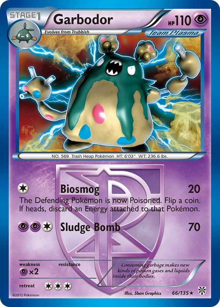 Garbodor Team Plasma 66 66/135 (Plasma Storm)  - Reverse Holofoil | Good Games Adelaide SA