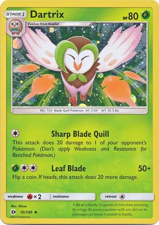 Dartrix (10/149) (Cosmos Holo) [Sun & Moon: Base Set] | Good Games Adelaide SA