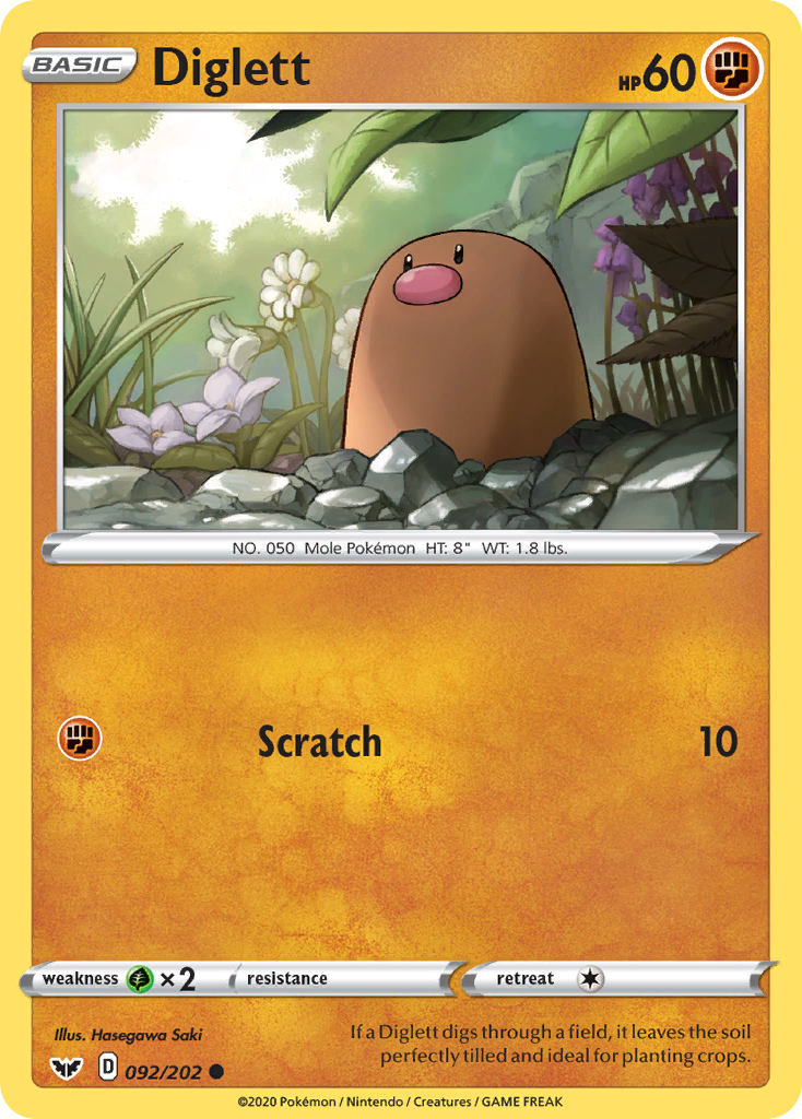 Diglett (092/202) [Sword & Shield: Base Set] | Good Games Adelaide SA