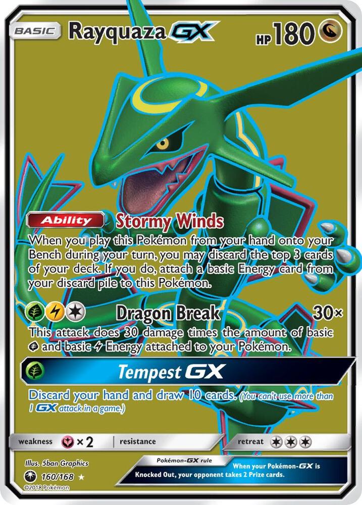 Rayquaza GX Full Art 160/168 (SM - Celestial Storm)  - Holofoil | Good Games Adelaide SA