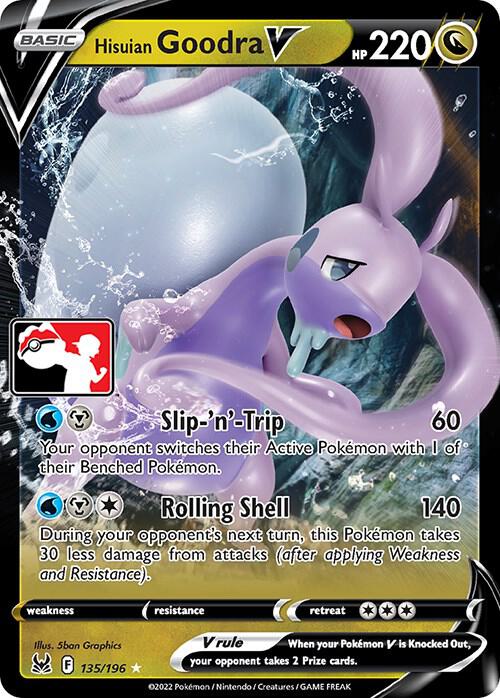 Hisuian Goodra V Series 3/4 135/196 (Prize Pack Series Cards)  - Holofoil | Good Games Adelaide SA