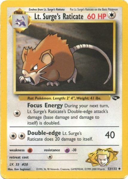 Lt. Surge's Raticate (53/132) [Gym Challenge Unlimited] | Good Games Adelaide SA