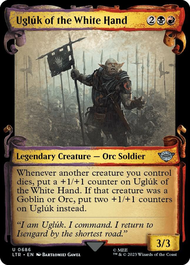 Uglúk of the White Hand 686 (Universes Beyond: The Lord of the Rings: Tales of Middle-earth)  - Showcase Scroll Foil | Good Games Adelaide SA