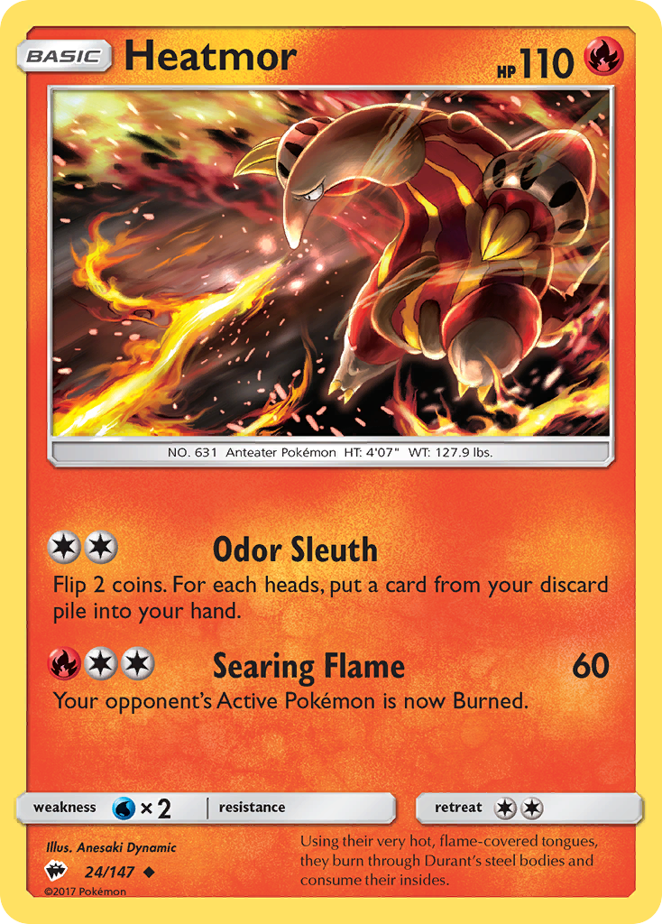Heatmor (24/147) [Sun & Moon: Burning Shadows] | Good Games Adelaide SA