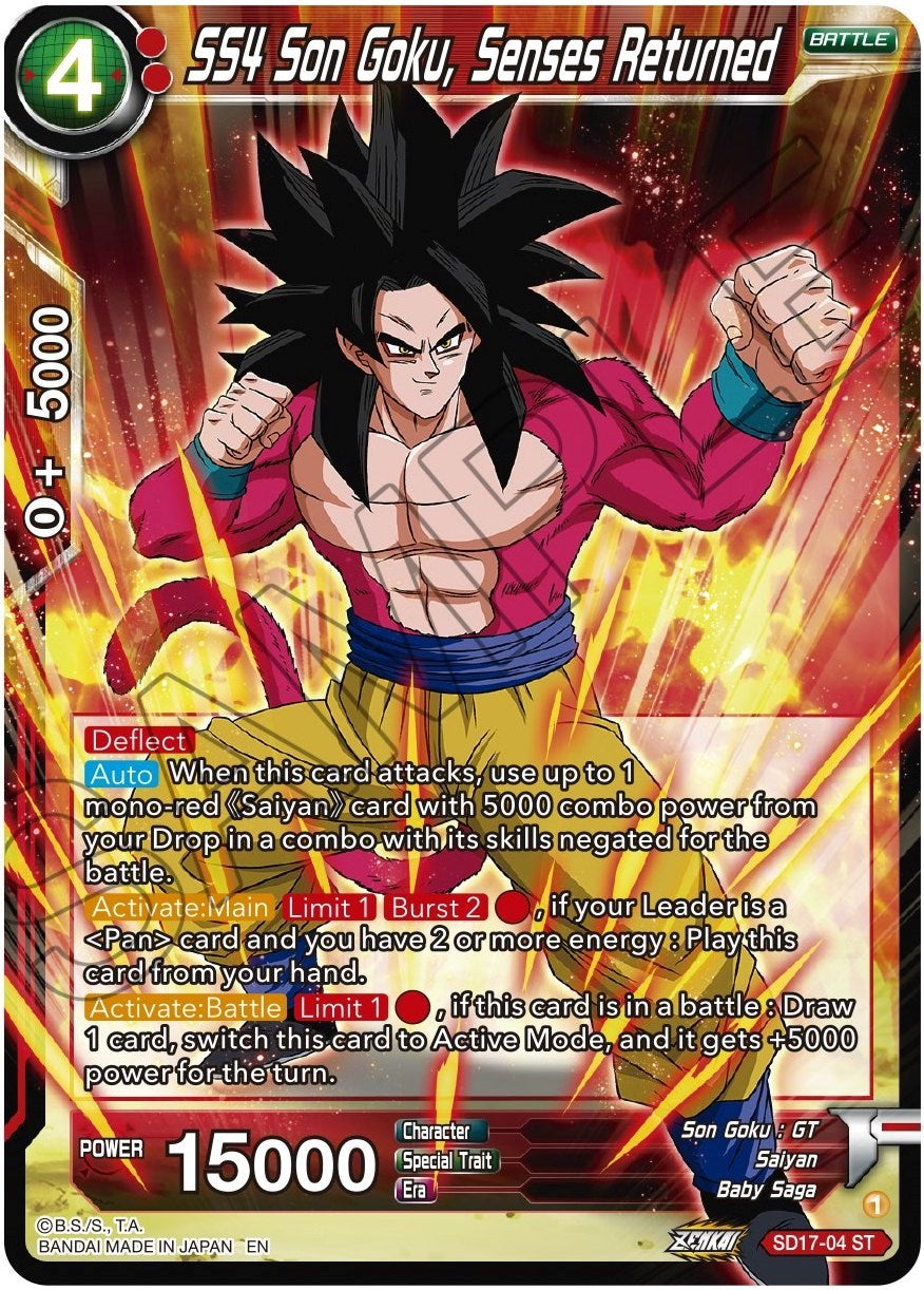 SS4 Son Goku, Senses Returned (SD17-04) [Dawn of the Z-Legends] | Good Games Adelaide SA