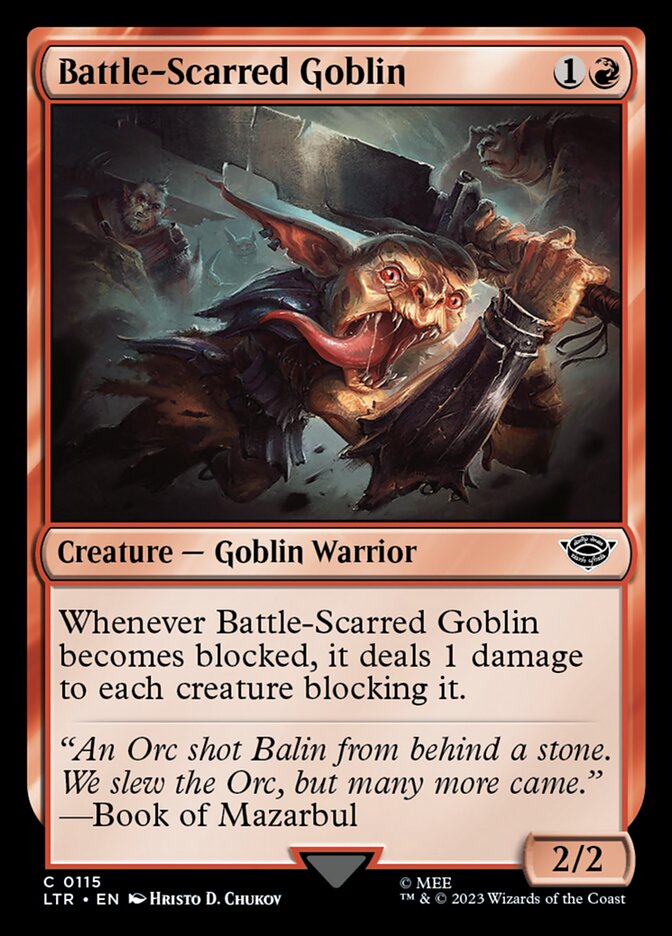 Battle-Scarred Goblin 115 (Universes Beyond: The Lord of the Rings: Tales of Middle-earth)  | Good Games Adelaide SA