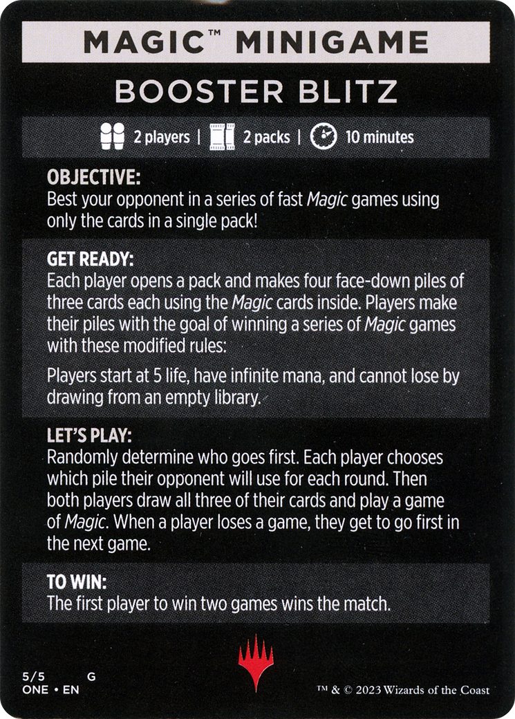 Booster Blitz (Magic Minigame) [Phyrexia: All Will Be One Minigame] | Good Games Adelaide SA