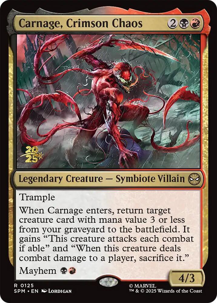 Carnage, Crimson Chaos 125 (Prerelease Cards)  - Foil | Good Games Adelaide SA
