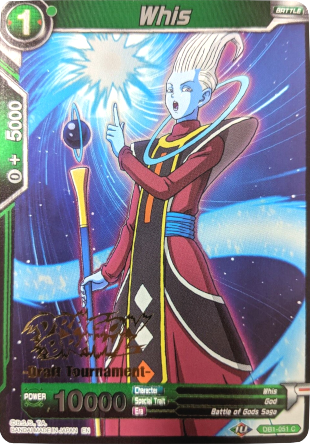 Whis (Dragon Brawl Draft Tournament Gold Stamped) (DB1-051) [Promotion Cards] | Good Games Adelaide SA