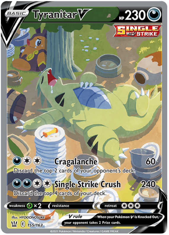 Tyranitar V (155/163) [Sword & Shield: Battle Styles] | Good Games Adelaide SA