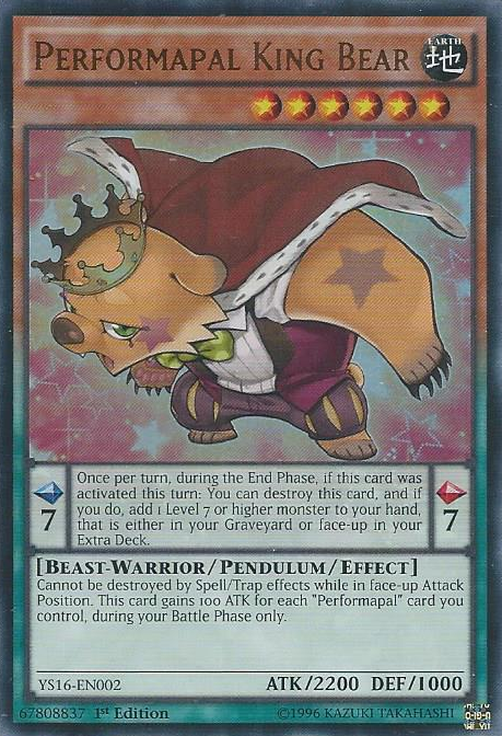 Performapal King Bear [YS16-EN002] Ultra Rare | Good Games Adelaide SA