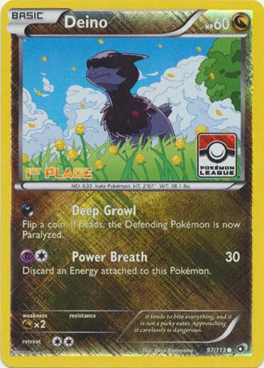 Deino 97 113 Pokemon League 1st Place 097/113 (League & Championship Cards)  - Reverse Holofoil | Good Games Adelaide SA